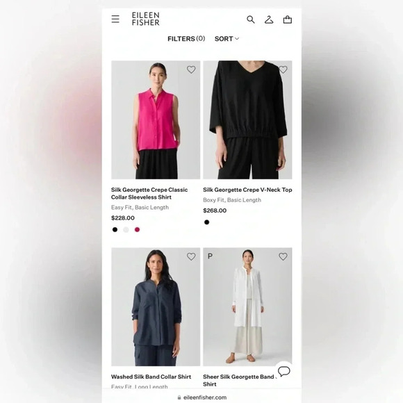 EILEEN FISHER 100% Silk Open Front Sheer Blouse Black Sequin Trim Elegant Crop - Picture 12 of 13